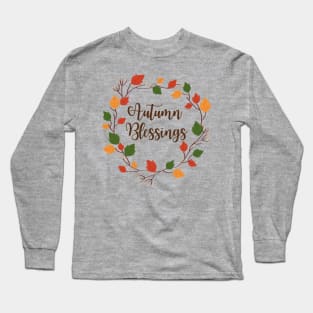 Autumn Blessings Fall Design Long Sleeve T-Shirt